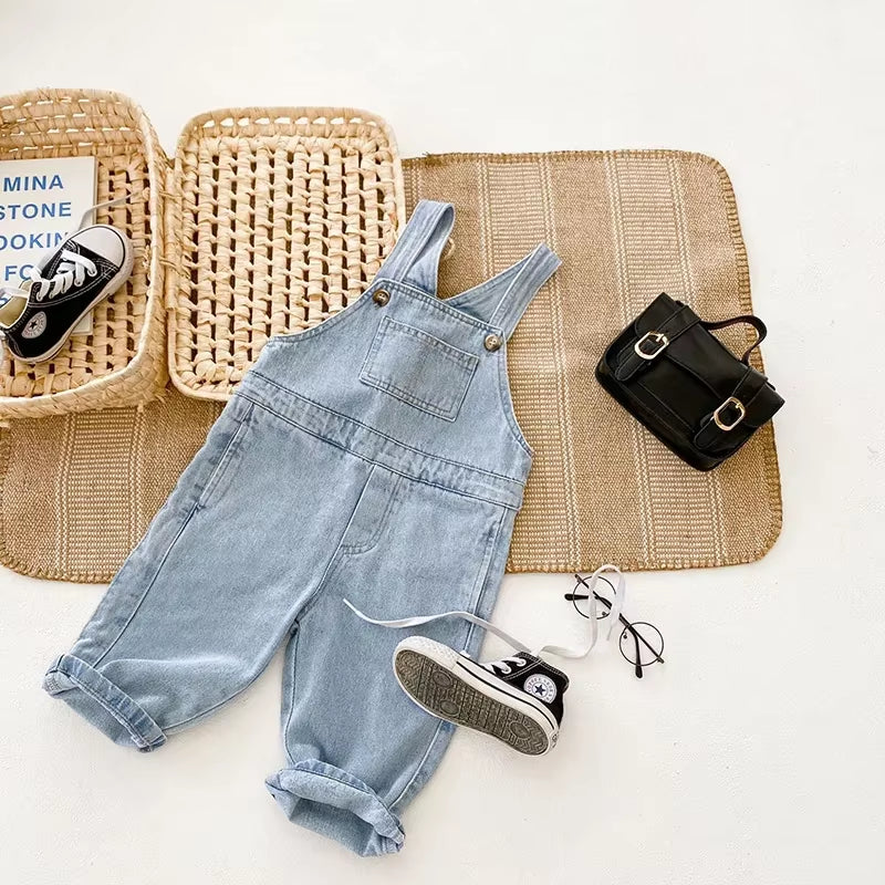 Soft Washed Denim Overalls 