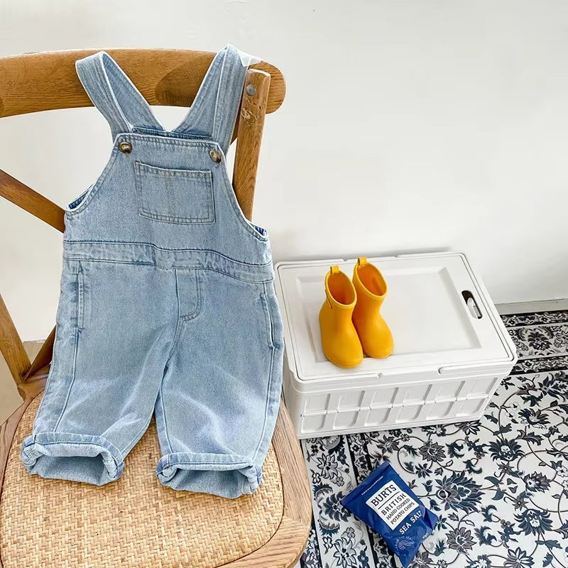 Soft Washed Denim Overalls 